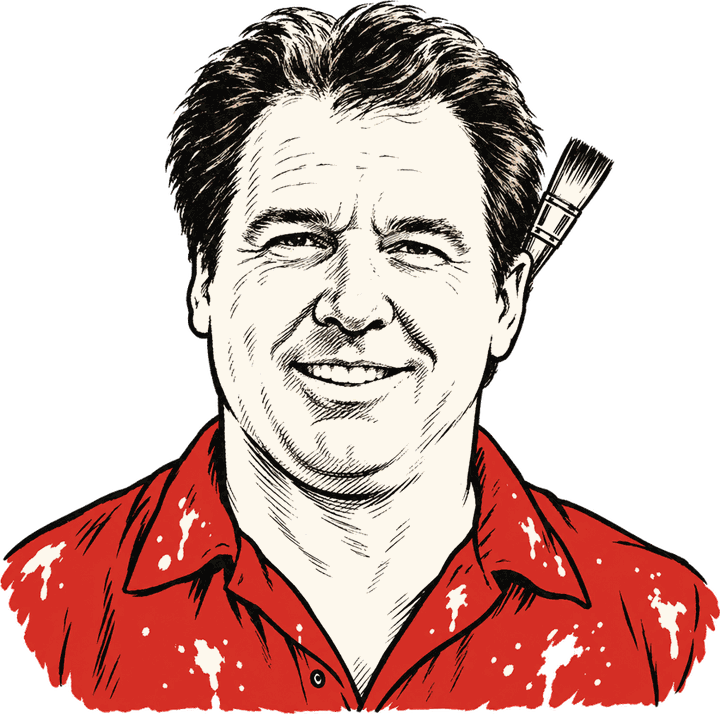 Illustrated portrait of Patrick the Sign Guy