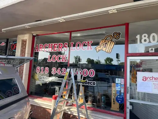 Lock shop vinyl storefront lettering