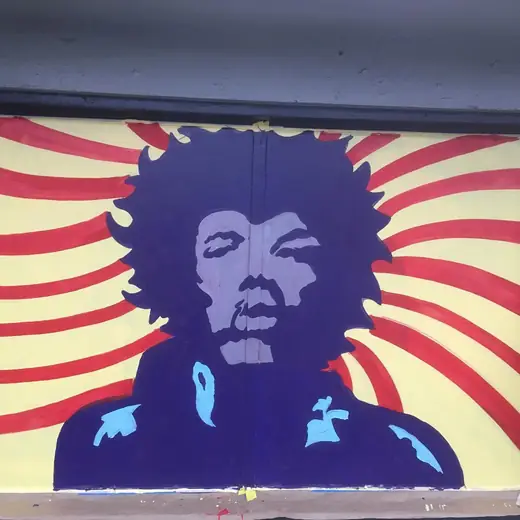 Jimi Hendrix mural detail