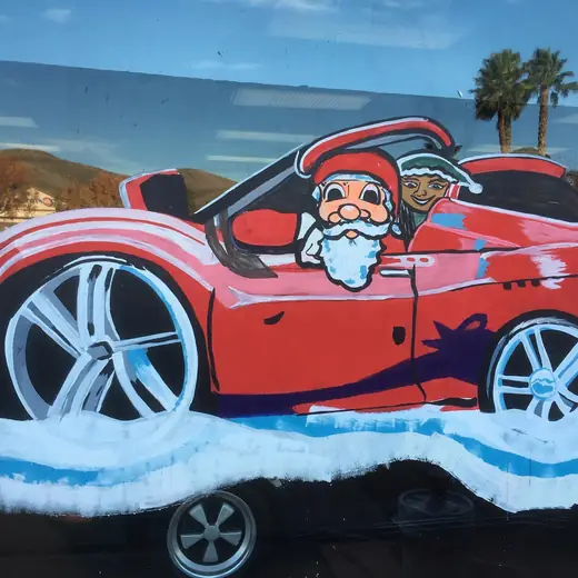 Hand-painted Christmas window