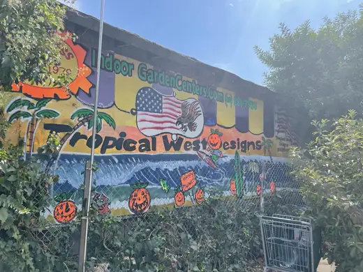 Hand-painted garden mural