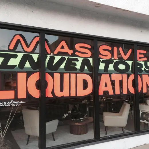 Liquidation sale window graphics
